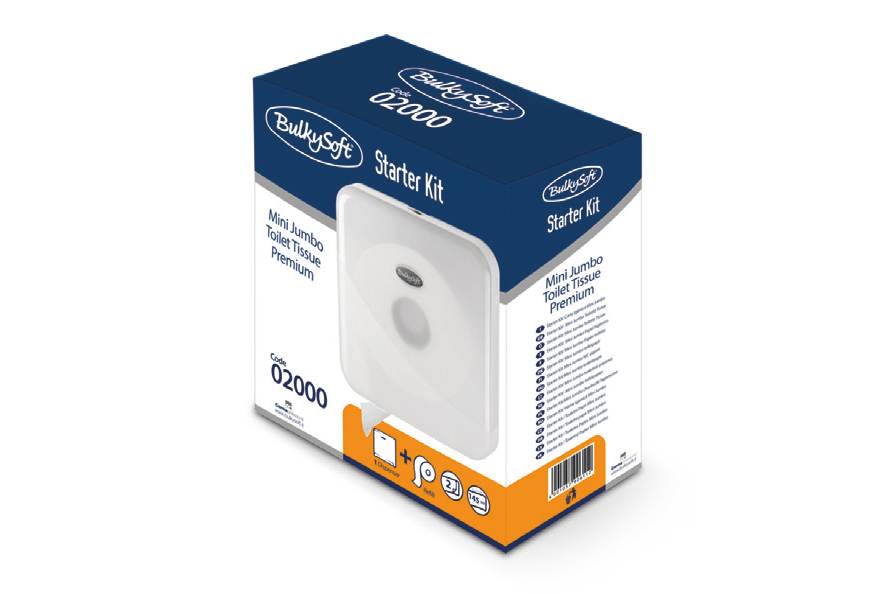 Mini Jumbo Toilettenpapier:                                                       1x Spender 01100 + 1x MINI Toilettenpapierrolle          2-lagig Zell., 145 m, hochweiß